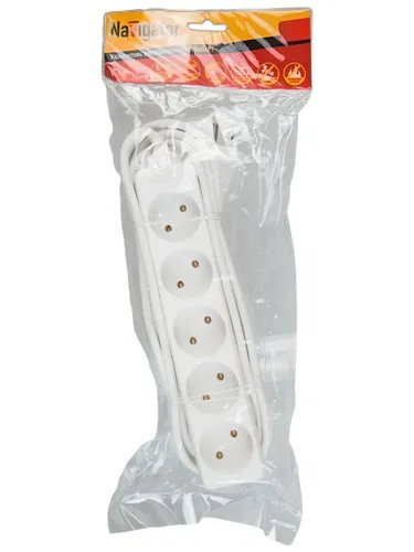 Удлинитель бытовой 5гн 5м без заземления ПВС 2x0,75мм2 6А Navigator