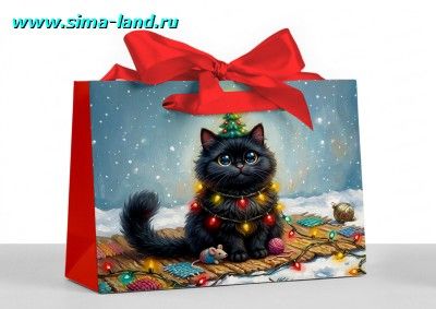 Пакет подарочный новогодний, 30 х 30 х 12 см