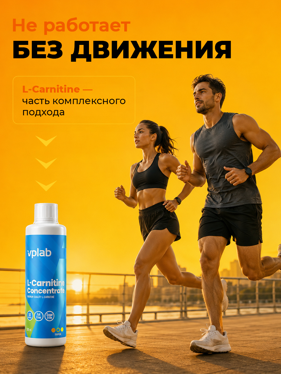 Vplab, L-Carnitine Concentrate, 500 мл, тропические фрукты