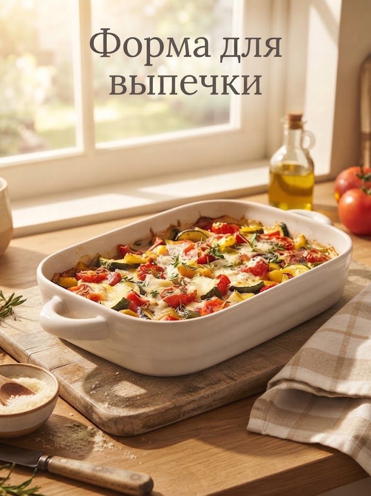 Форма для запекания Доляна Зефир, объем 2.3 л, размер 38х22х6 см, прямоугольная, керамика, белая