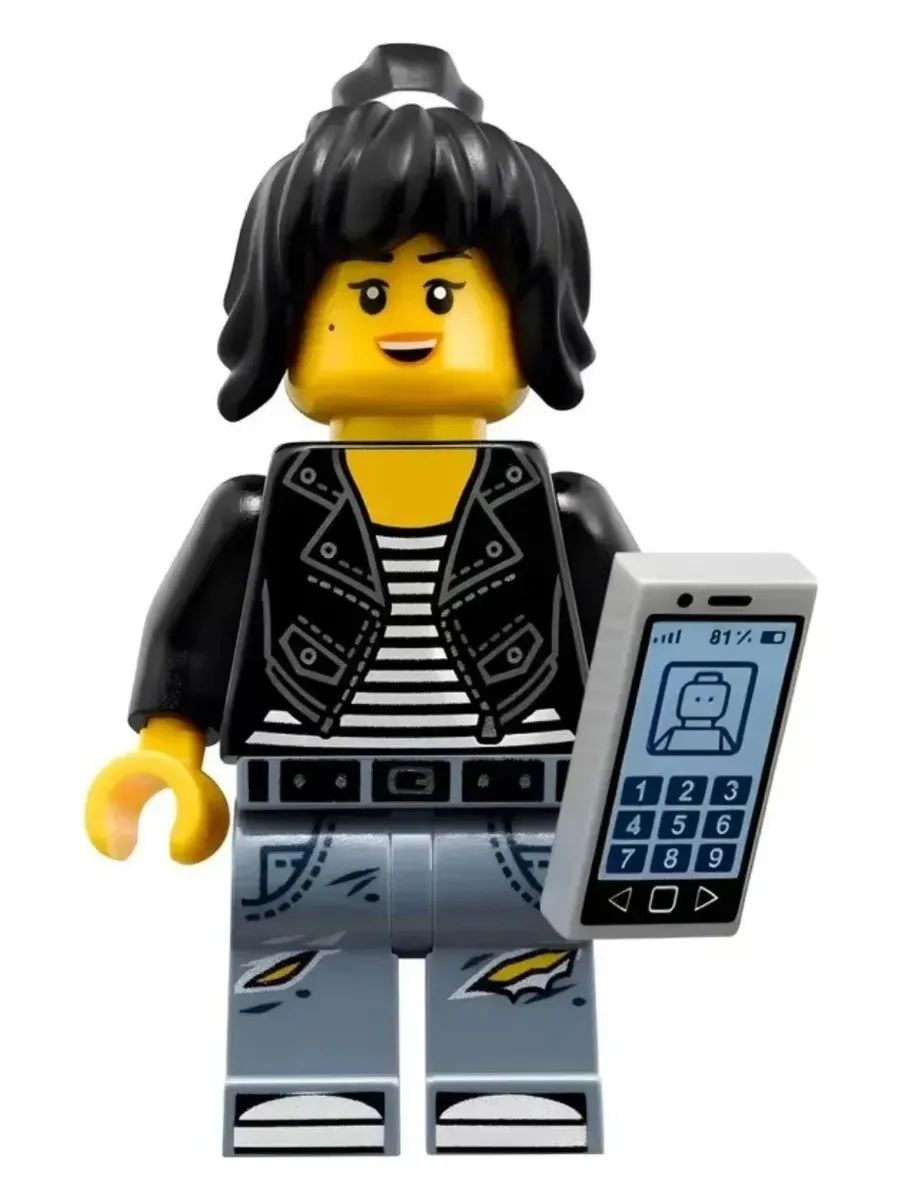 Фигурка Ния в стиле рокерши с телефоном / Ниндзяго / Минифигурка Ninjago