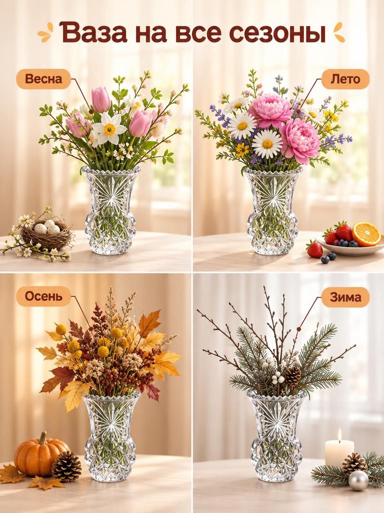 Ваза ‌Гуйян‌ Стекло 9*12.5CM CG24-126BL-A Китай