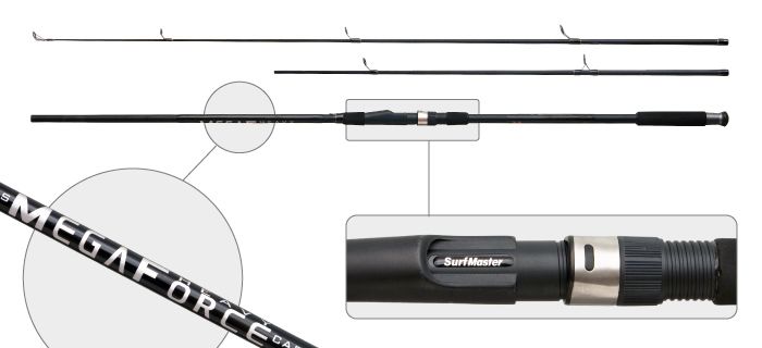 Удилище штекерное угольное карповое 3 колена S Master 3040-S Mega Force IM6 (40-160) 3,6 м