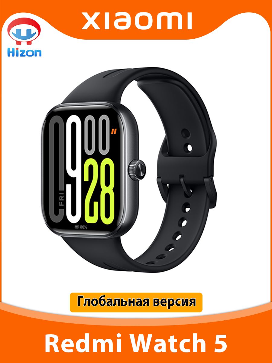 XiaomiСмарт-часыУмныеЧасыRedmiWatch5Глобальнаяверсияподдержкарусскогоязыка2,07"AMOLEDЭкран,550мАчБатарея,Черныйцвет