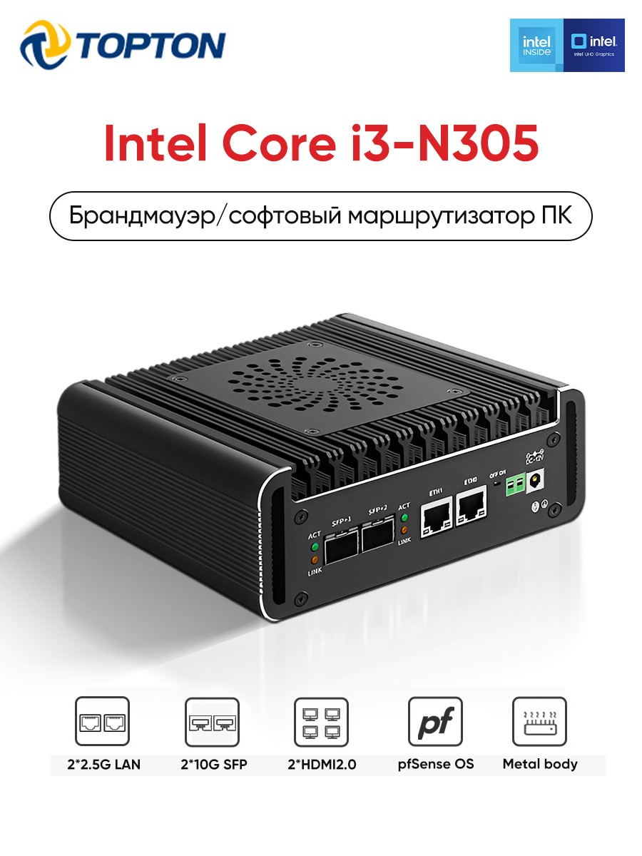 TOPTON Мини-ПК X4H-XL (Intel Core i3-N305, RAM 32 ГБ, SSD 1024 ГБ