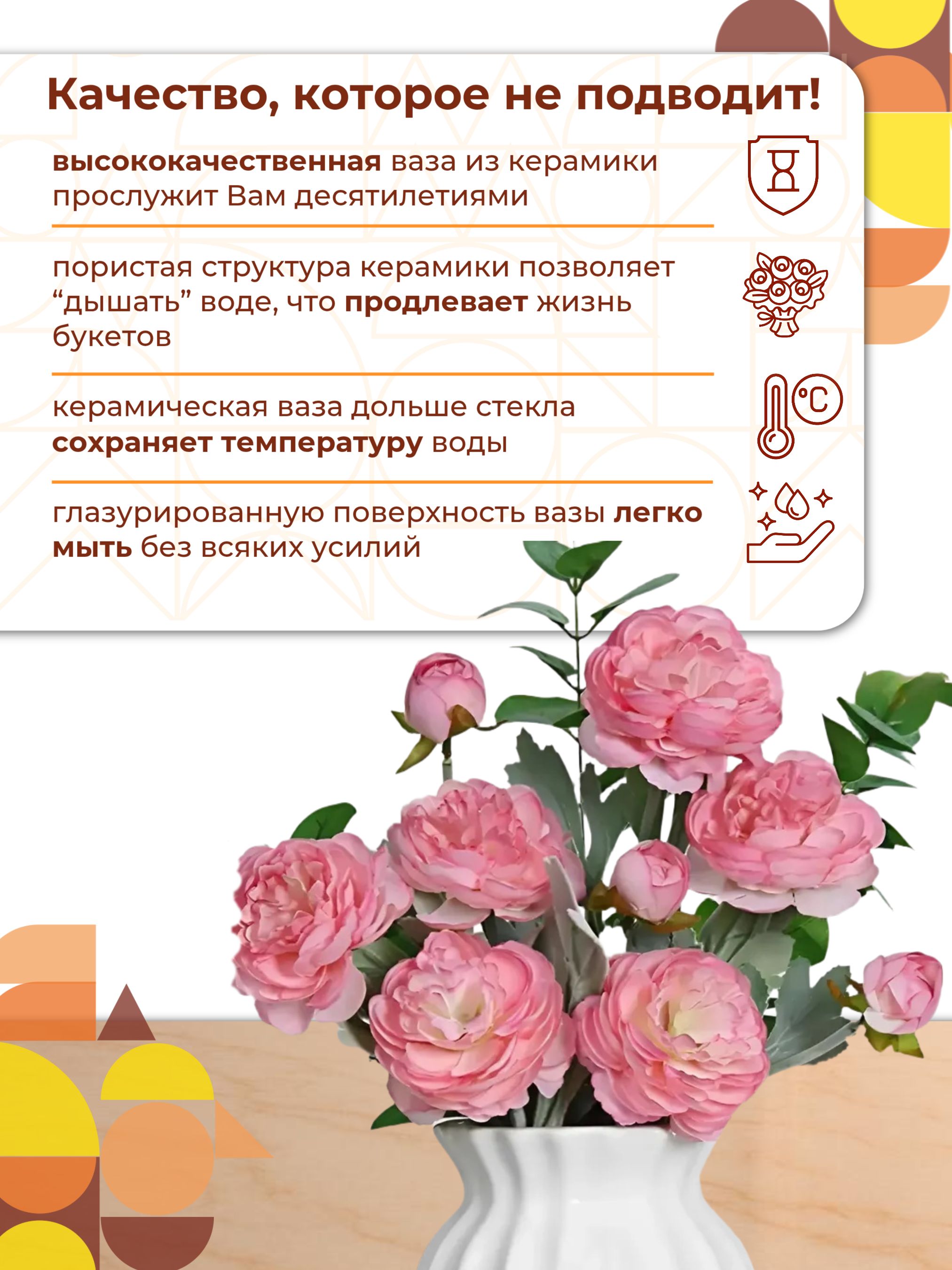 Ваза Нант 10.5*10.5*12.5 Белая 170607-1
