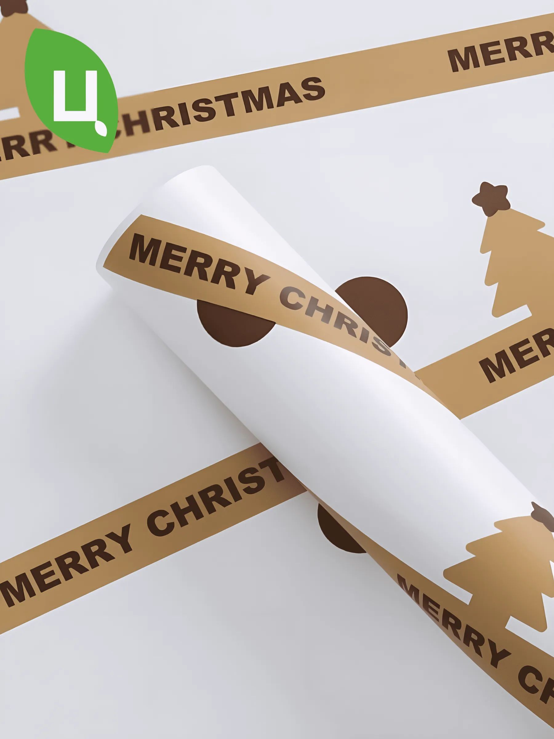 Пленка Merry Christmas в уп/20 штук Белый-Кофейный 58*58CM P.FSSDZ152 Китай