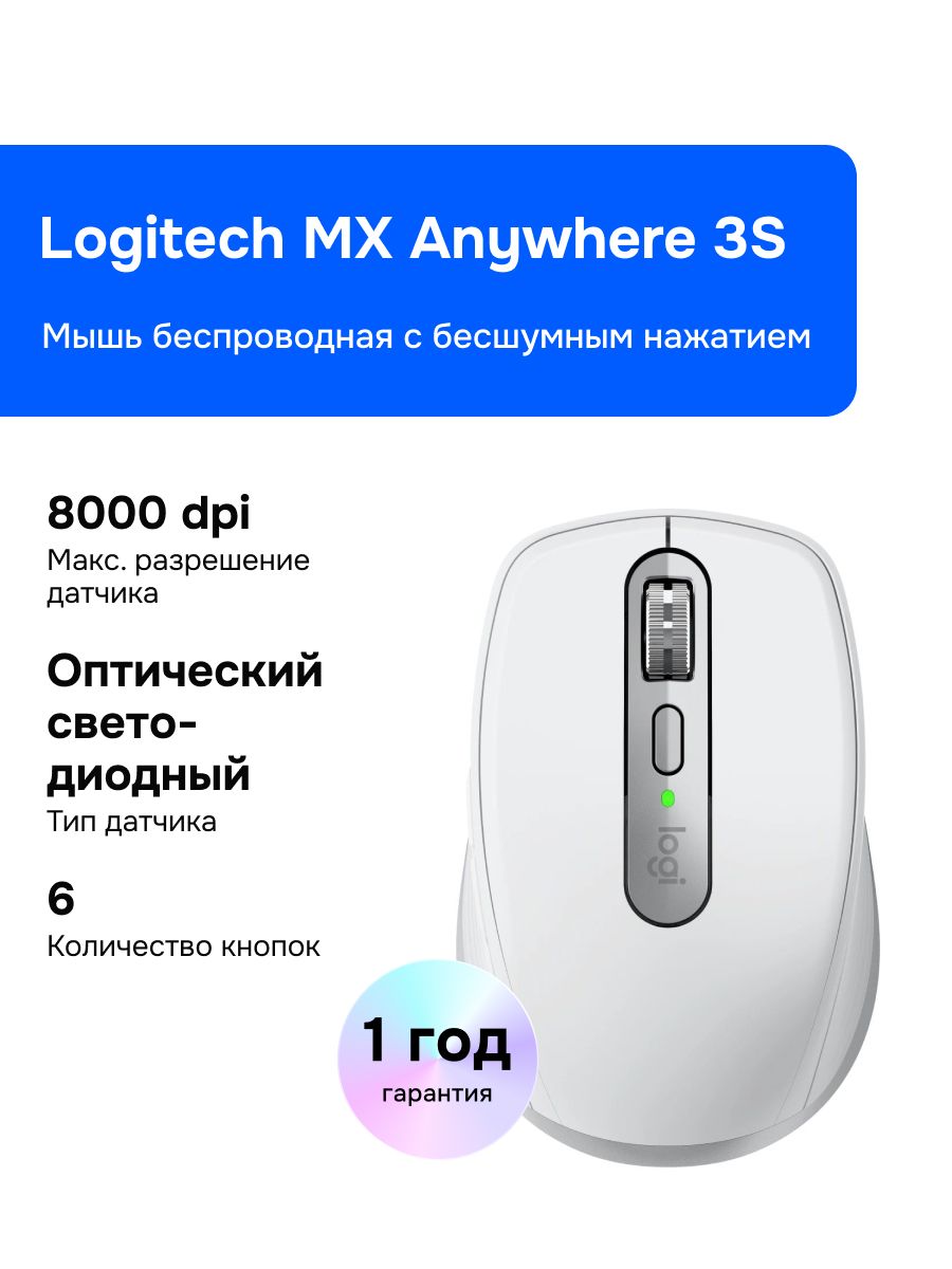 Logicool - 新品 Logicool MX Anywhere 3 MX1700GR Мышь беспроводная Logitech беспроводная MX Anywhere 3S , светло