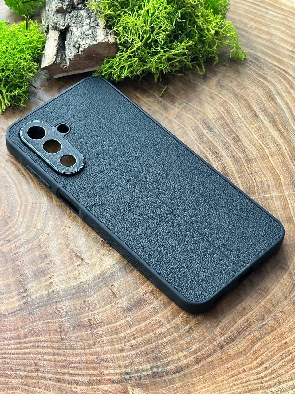 ЧехолкожаныйдляSamsungA17,Черный