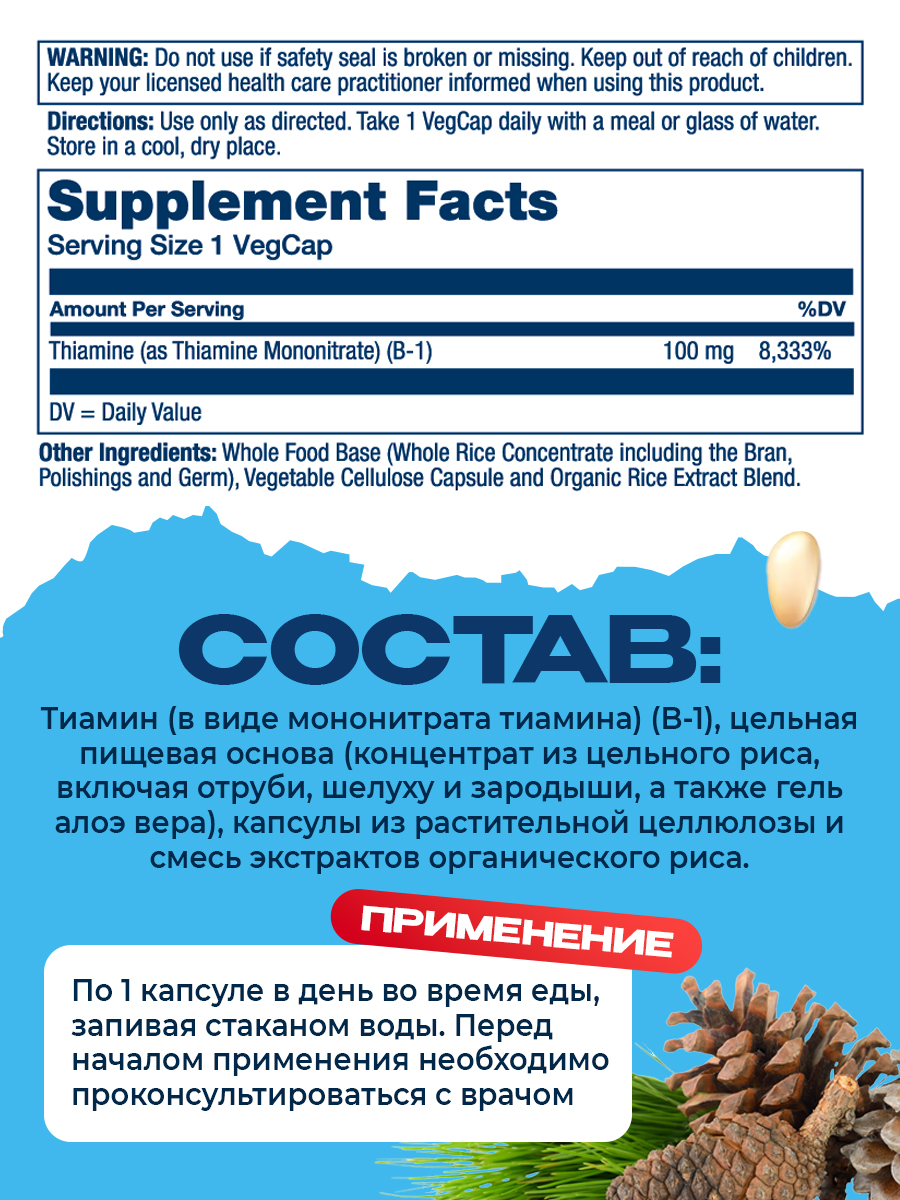 Solaray, B-1 100 mg, 100 VegCaps