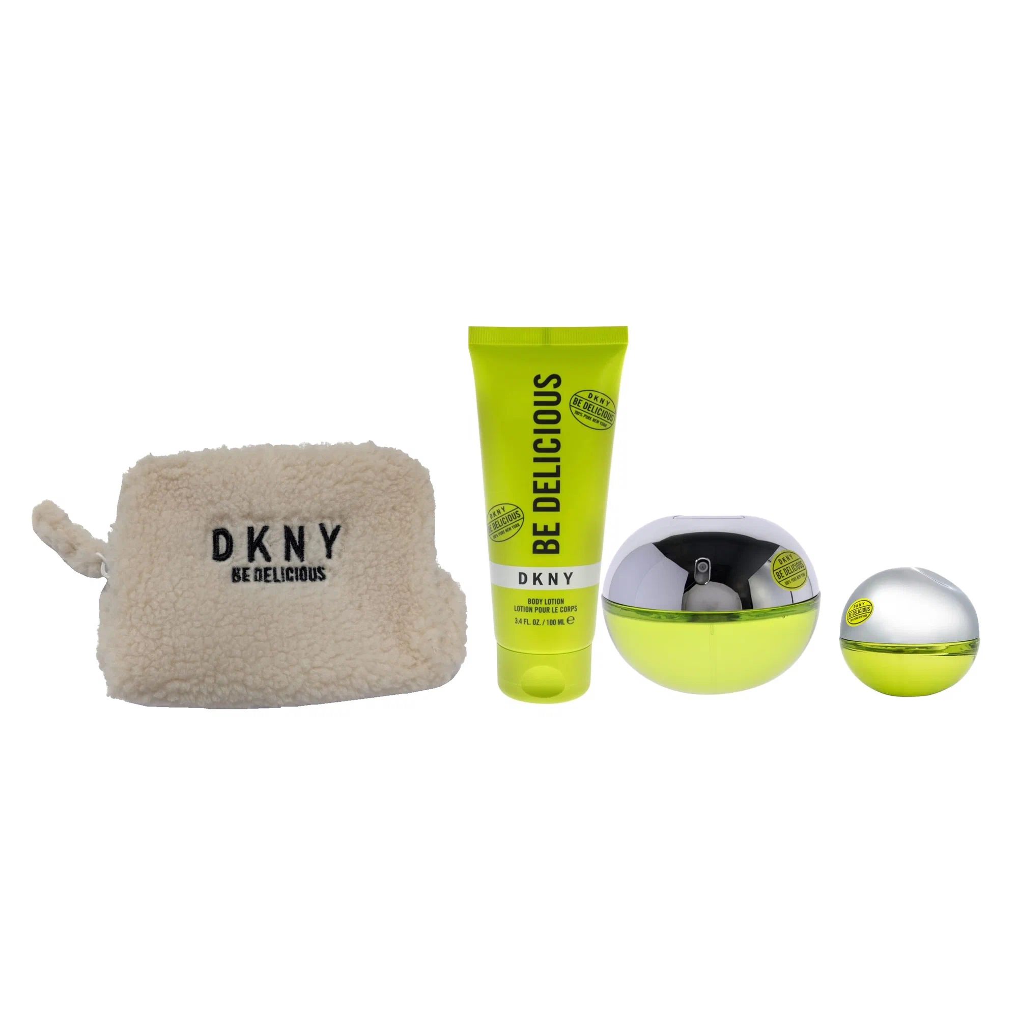 Donna Karan BE DELICIOUS Парфюмерный набор 100 мл + 15 мл + 100 мл + косметичка купить