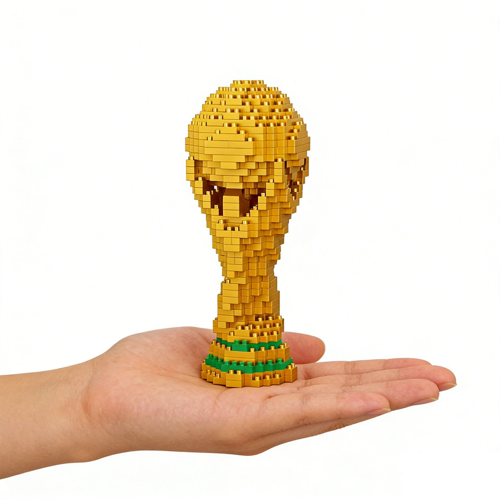 Футбольный кубок чемпионата мира 2026 из конструктора, пластиковый сборный сувенир #1