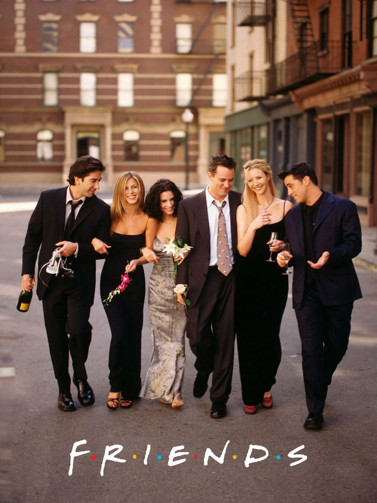 Постер для интерьера на стену (50х70 см). Сериал Друзья (Friends) - Праздник на улице #1