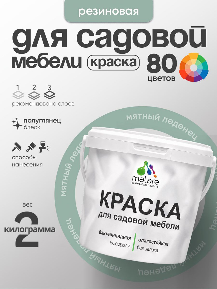 Резиновая краска Malare для садовой мебели/ по дереву, для наружных и внутренних работ/ быстросохнущая #1
