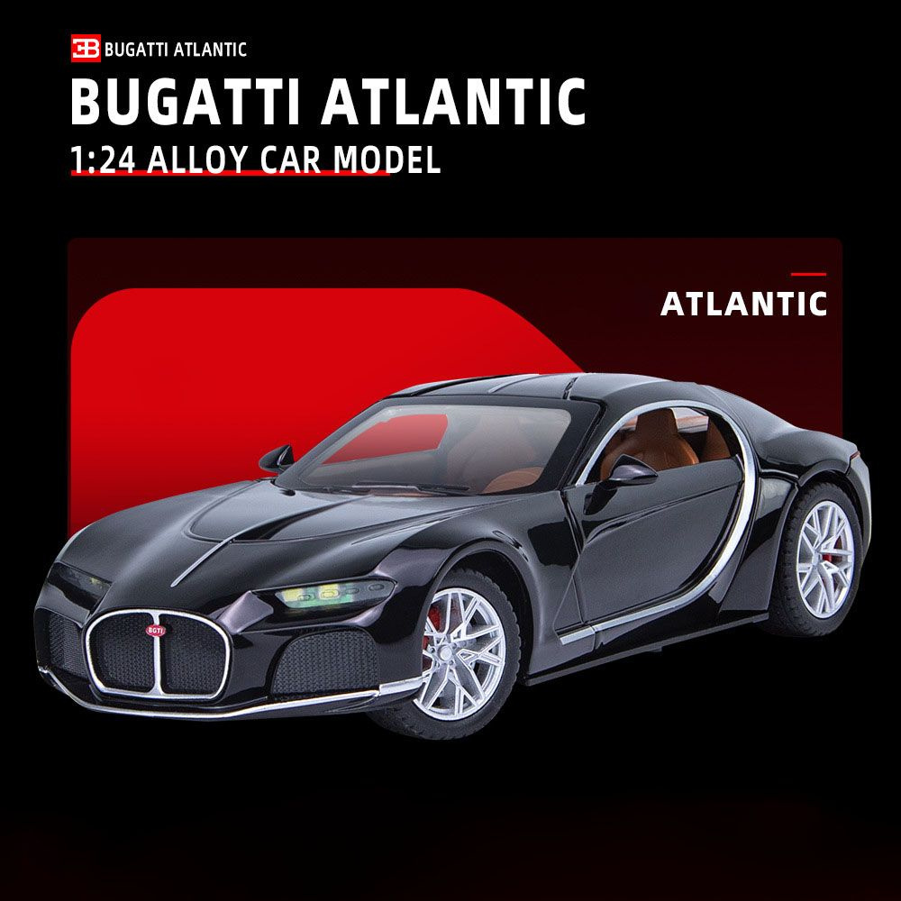 Машинка металлическая Bugatti Atlantic 1:24, Коллекционная модель машины для  взрослых, Игрушечный автомобиль с звуковыми и световыми эффектами для детей  - купить с доставкой по выгодным ценам в интернет-магазине OZON (1412187727)