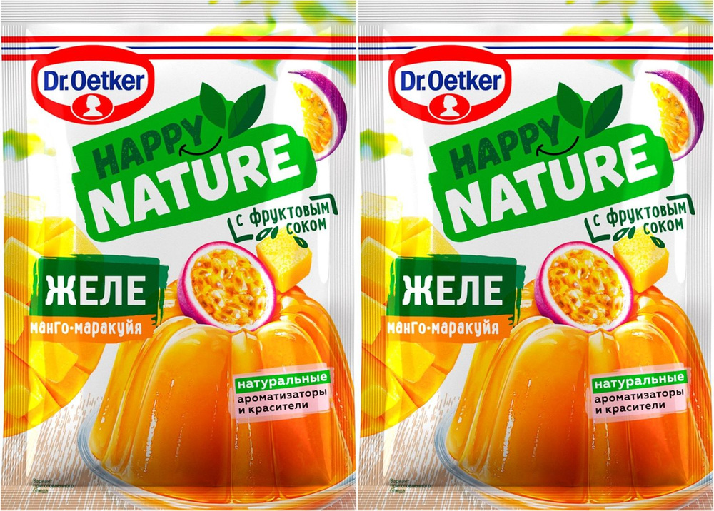 Смесь для приготовления десерта Dr. Oetker Happy Nature Желе манго-маракуйя, комплект: 2 упаковки по #1