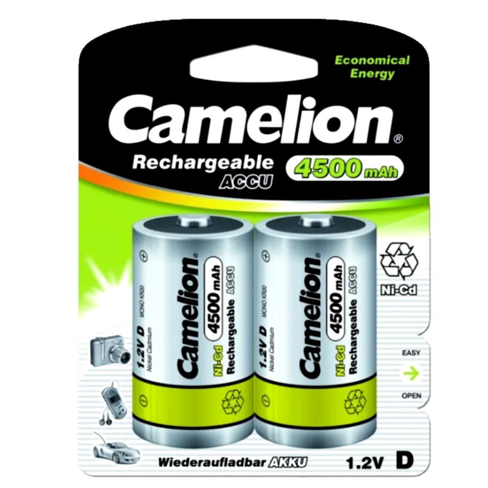 Аккумулятор бытовой Camelion R20 D Ni-Cd 4500mAh 1.2V (2 шт) - купить с ...