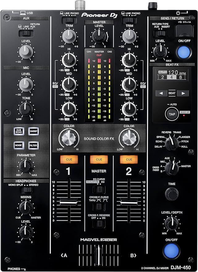 Pioneer DJ - миксер DJM-450,встроенная звуковая карта купить на