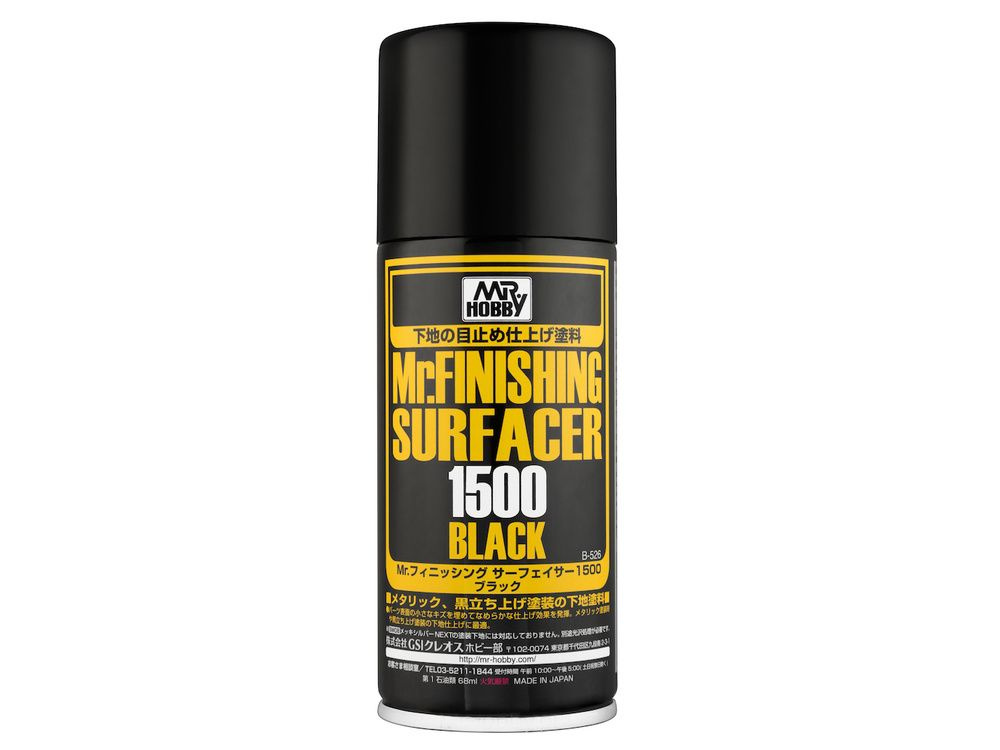 Грунтовка в баллончиках Mr.finishing surfacer 1500 BLACK, 170 мл ...