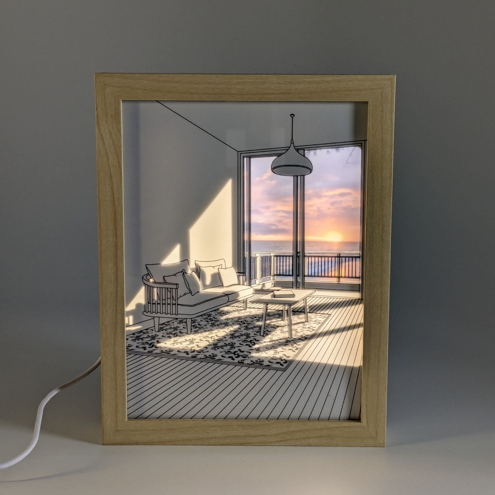 Светящаяся картина с подсветкой "Морской пейзаж" - купить по низкой ...