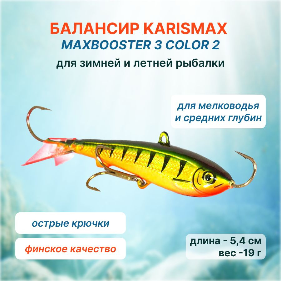 Балансир для зимней и летней рыбалки облегченный KARISMAX MAXBOOSTER 3 COLOR 2 на судака, щуку, окуня #1