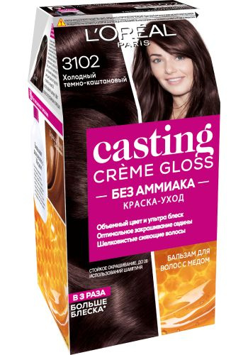 L'Oreal Paris Краска для волос Casting Creme Gloss, 3102 Холодный темно-каштановый, Лореаль  #1