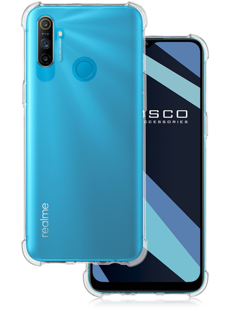 Противоударный силиконовый чехол ROSCO для Realme C3 и 5 (Реалми С3 и 5 ...