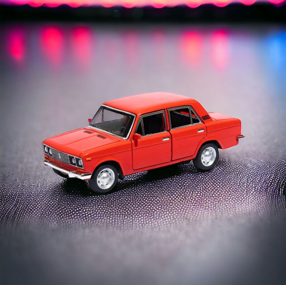 LADA VAZ 2106 коллекционная металлическая инерционная машинка, модель 1:24  18см ЛАДА ВАЗ 2106 жигули с открывающимися дверьми, капотом,багажником и  звуковыми и световыми эффектами,цвет красный - купить с доставкой по  выгодным ценам в