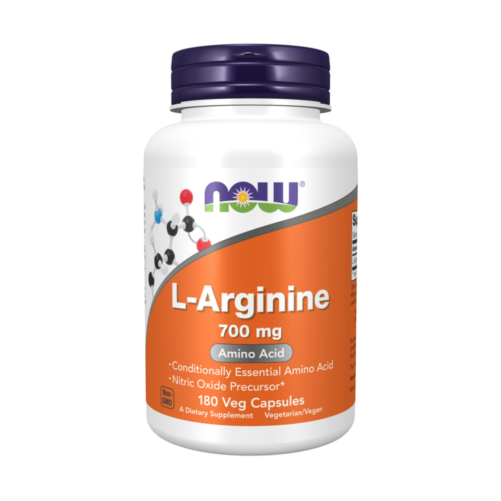 L-Аргинин, NOW L-Arginine 700 мг - 180 капсул (капс массой 630 мг) #1