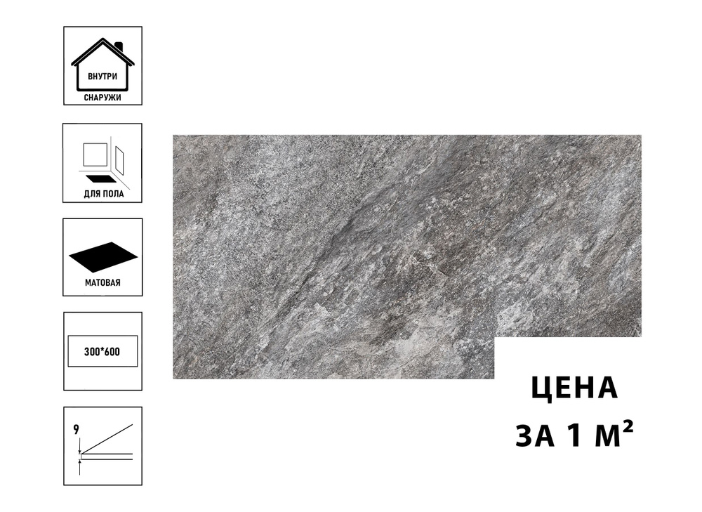 Керамический гранит GlobalTile Thor GT Серый 30x60см, серый (цена за 1 кв.метр)  #1