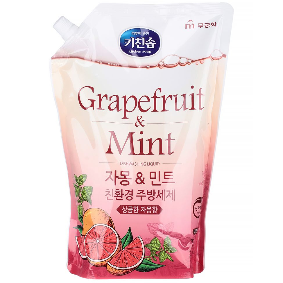 Mukunghwa Средство для мытья посуды Грейпфрут и Мята Grapefruit & Mint Dishwashing Detergent Refill, #1