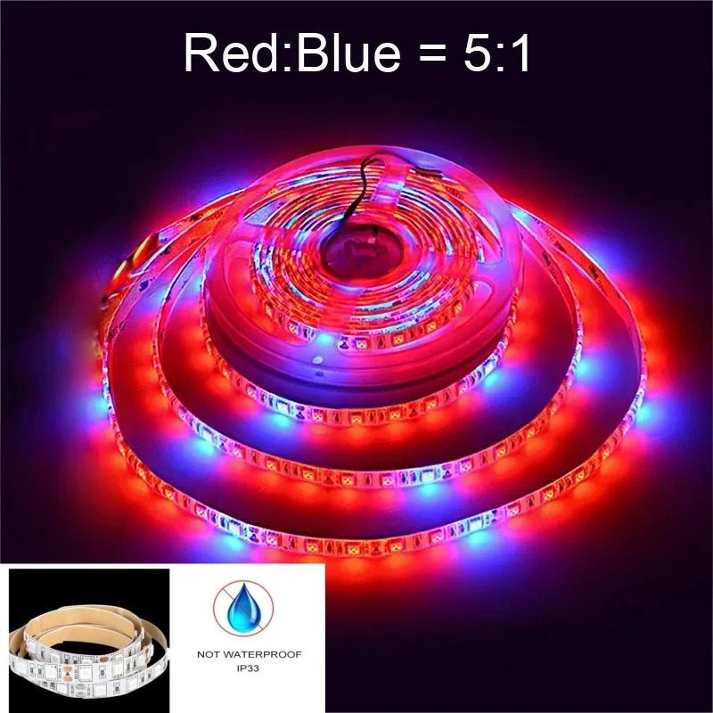 Светодиодная лента для выращивания растений, 5 метров, Влагостойкая ...