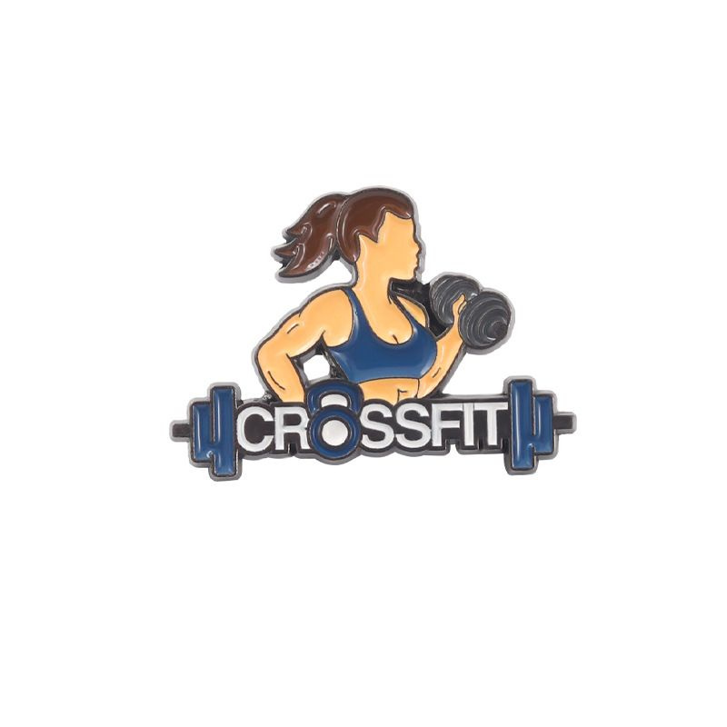 Значок металлический, пин на рюкзак и сумку кроссфит спортсменке "Crossfit"  #1