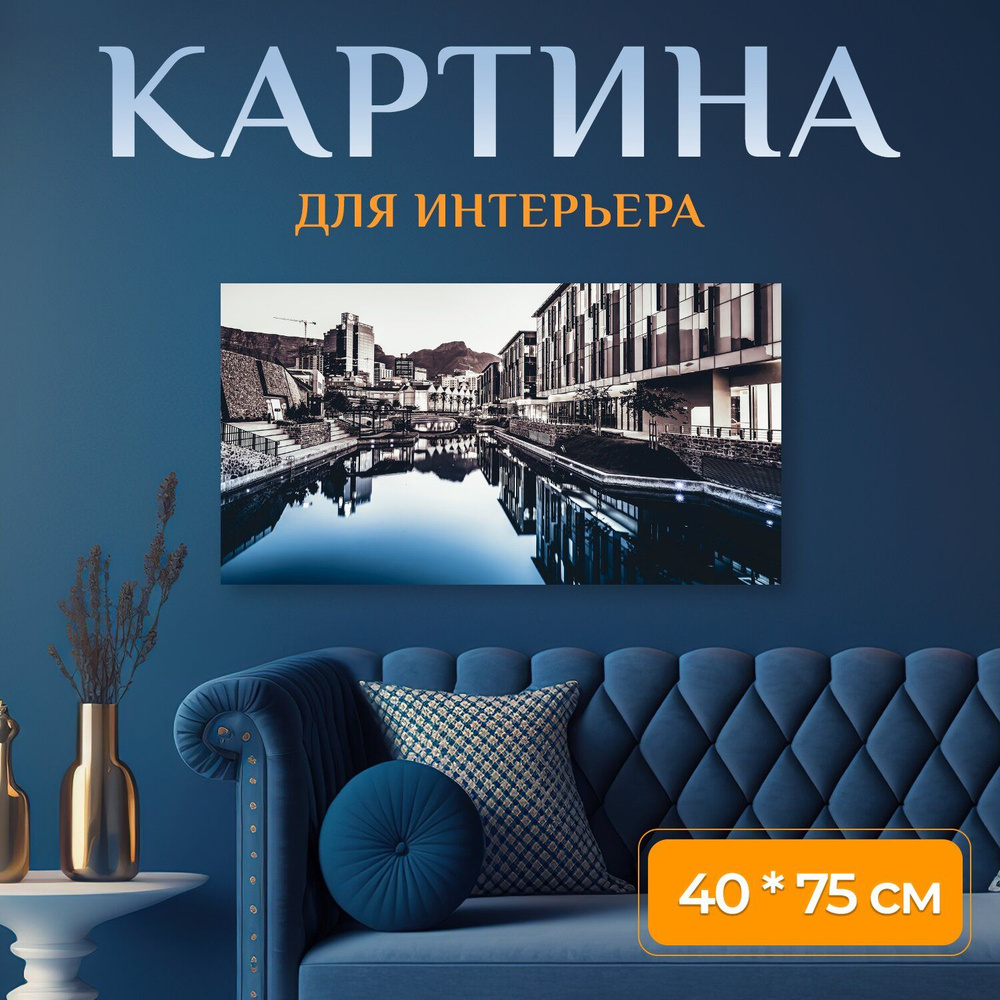 LotsPrints Картина "Город, воды, путешествовать 56" 40x75 см #1