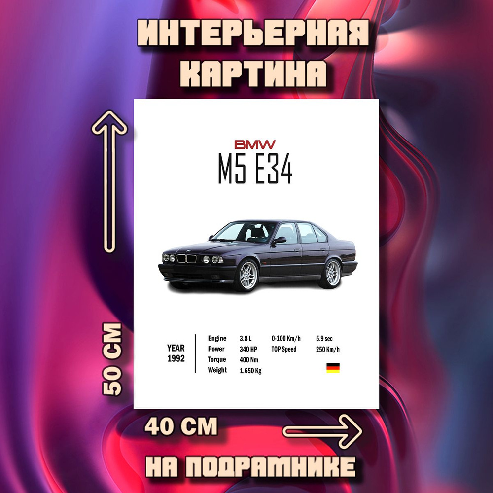 Картина на стену BMW m5 e34 #1