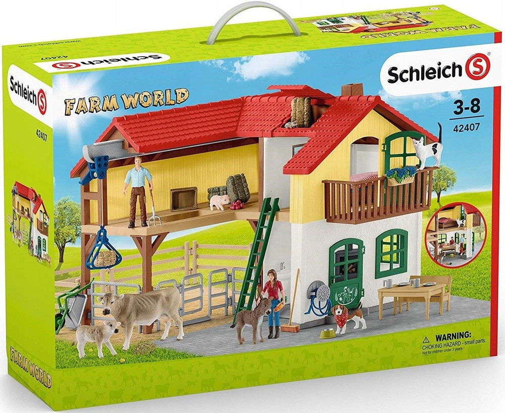 Фигурки Schleich Farm World - Фермерский дом с конюшней и животными - Ферма 42407  #1