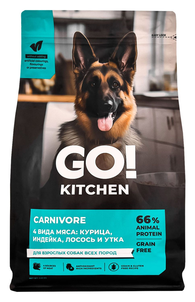 Сухой корм GO! Kitchen для взрослых собак всех пород с курицей ...