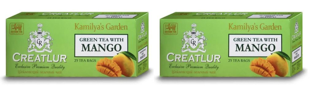 Чай зеленый Креатлюр 25 пакетов с манго 2 штуки #1