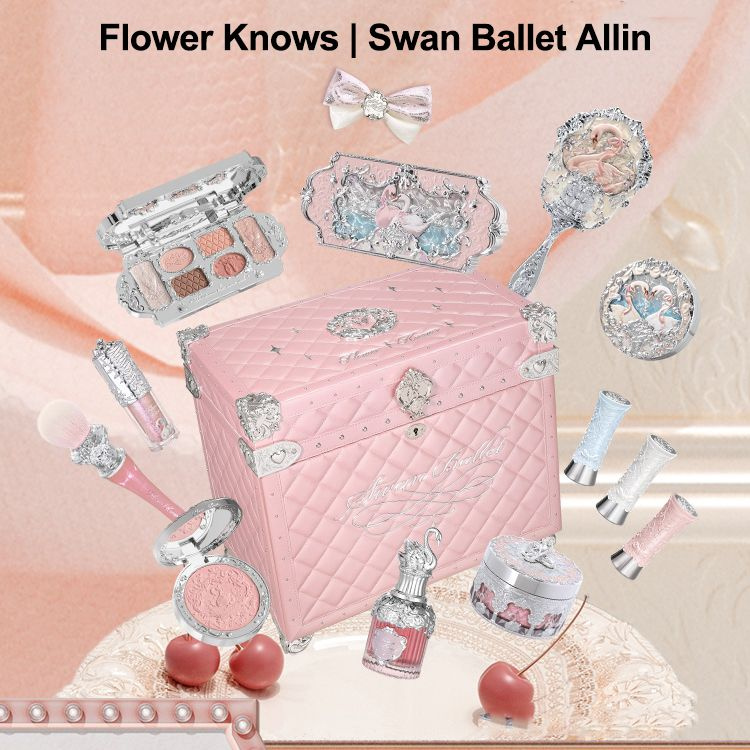 Полный комплект косметики Flower Knows, Swan Ballet в подарочной ...