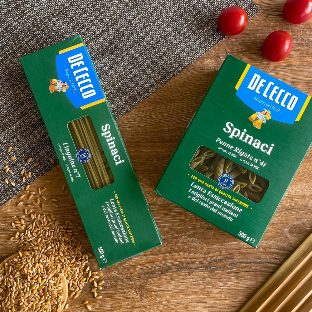 Набор Макаронных Изделий со Шпинатом DE CECCO, 500г + 500г - купить с ...