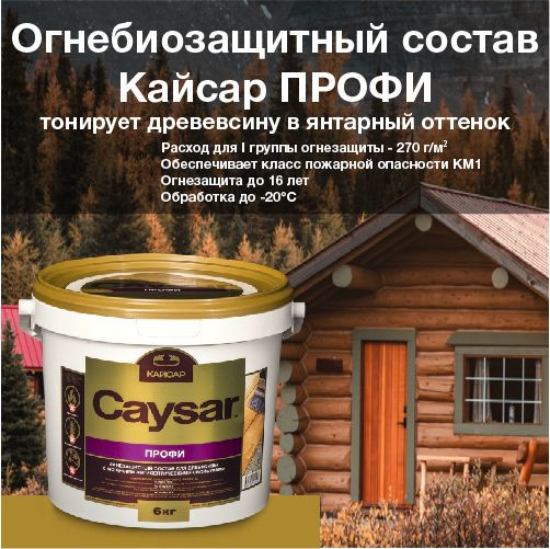 Кайсар Профи / Caysar Profi / ведро 6 кг. Огнебиозащитный состав для древесины. Зимняя обработка до -20С. #1