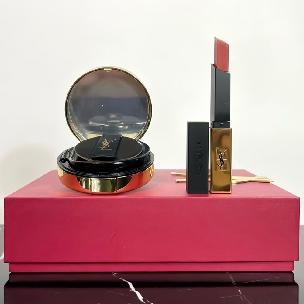 Yves Saint Laurent Губная помада, набор Air Cushion из 2 частей, Air Cushion B20# + губная помада 1966#, #1