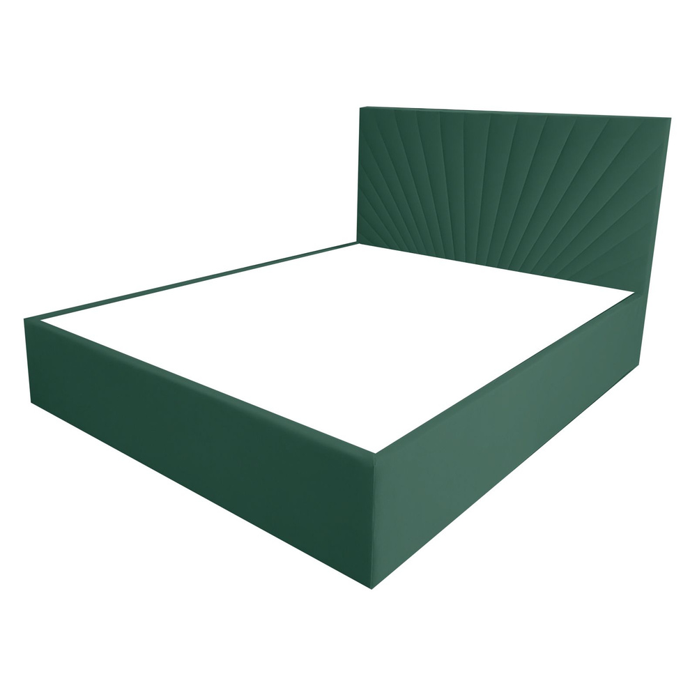 Двуспальная кровать Санремо Эко 180x200 основание металлическое с ламелями велюр зеленый ножки 5 см  #1
