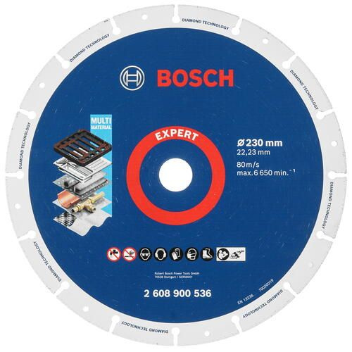 Диск алмазный Bosch 2608900536 металл, 230 мм, угловая шлифовальная машина (УШМ), посадочный - 22.2 мм, #1