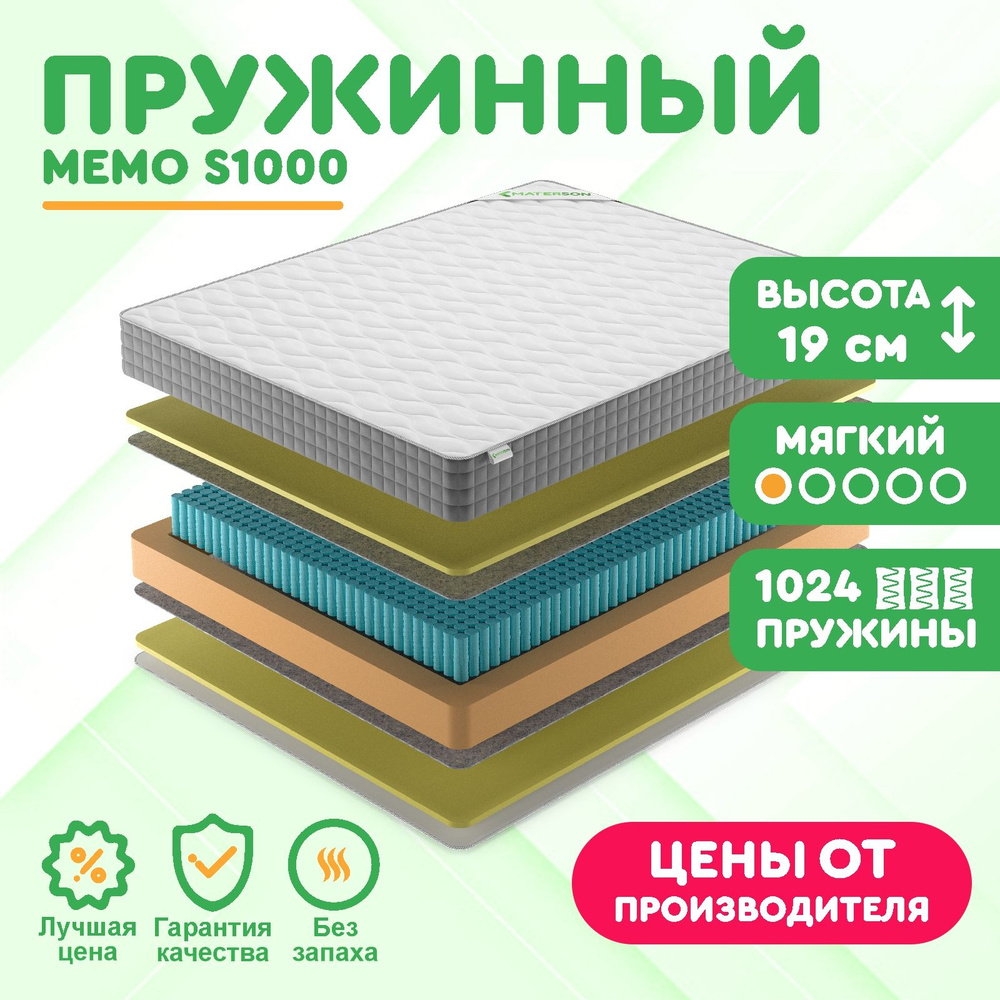 Матрас 60х155 Пружинный MATERSON Memo S1000 60x155 #1