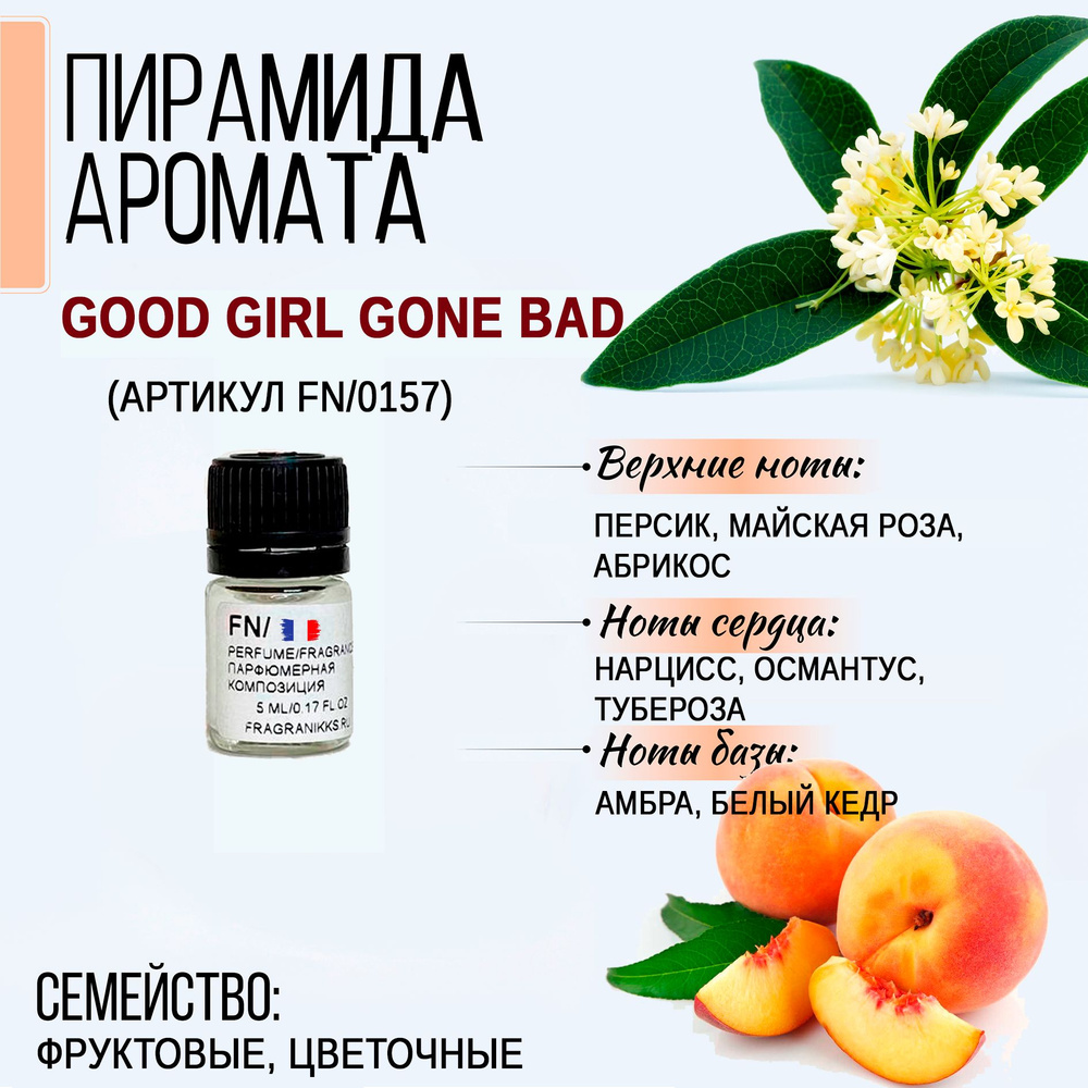 Отдушка Good Girl Gone Bad (артикул FN/0157) 5 мл, Франция для духов / парфюмерная отдушка  #1