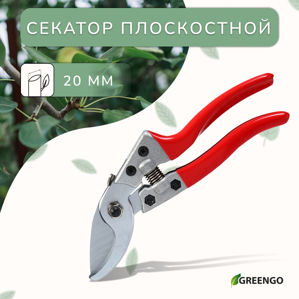 Секатор плоскостной, 8" (20 см), обрезиненные ручки #1