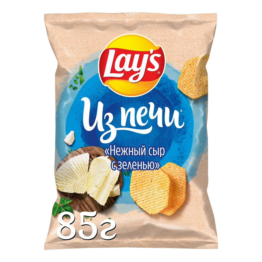 Чипсы картофельные Lay's Из печи Нежный сыр с зеленью 85 г, набор: 6 штук  #1