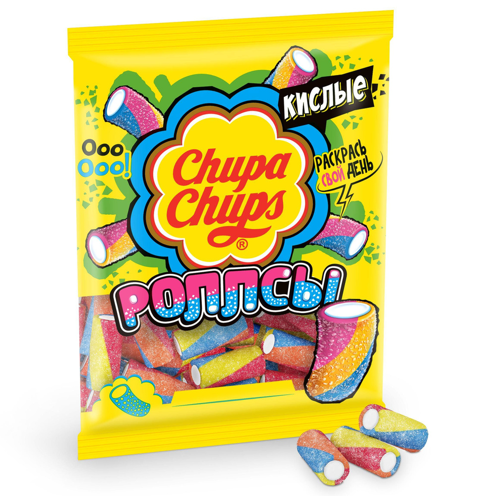 Мармелад Chupa Chups кислые роллсы жевательный 70 г, набор: 4 штуки  #1