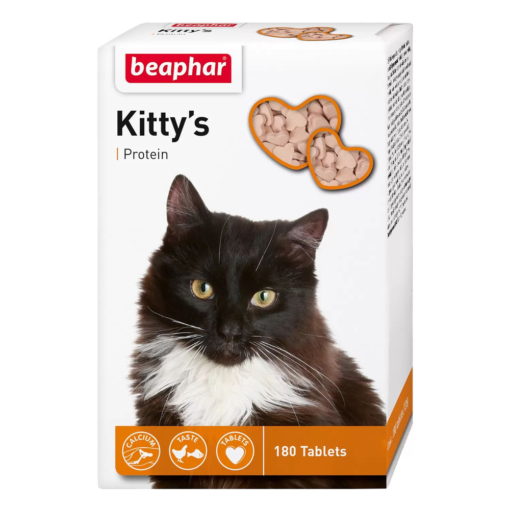 Кормовая добавка Витамины Kittys + Protein для кошек 180 таб Арт.12579  #1